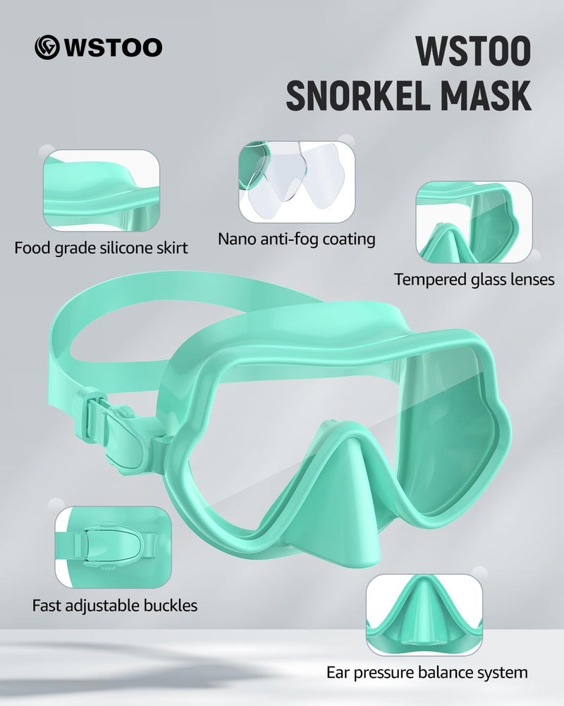 W WSTOO WSTOO Frameless Swim Goggles with Nose Cover for Adults, Panoramic Anti-Glare & Anti-Fog Tempered Glass Lenses, and Perfect Seal Food-Grade Silicone Skirt, Suitable for Snorkelling and Diving - Image 3
